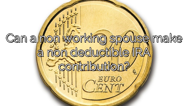 Can a non working spouse make a non deductible IRA contribution?