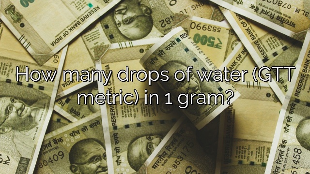 How many drops of water (GTT metric) in 1 gram?