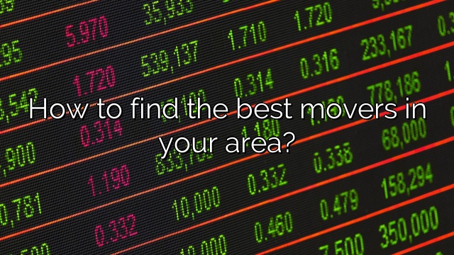 How to find the best movers in your area?