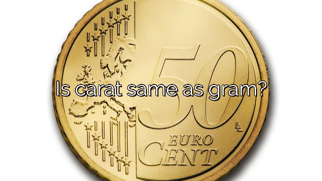 Is carat same as gram?