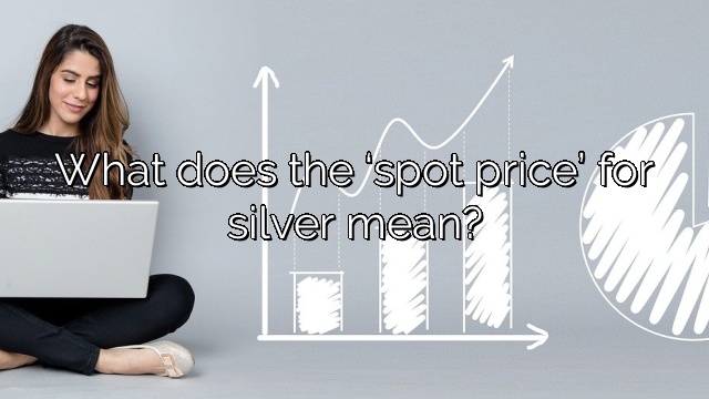 What does the ‘spot price’ for silver mean?