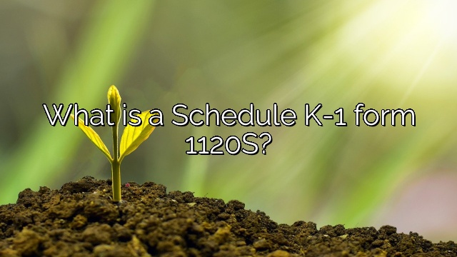 What is a Schedule K-1 form 1120S?