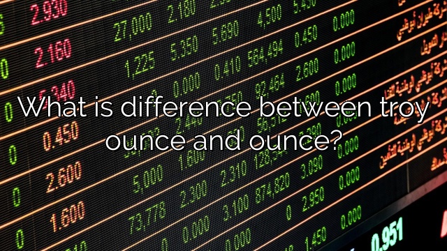 What is difference between troy ounce and ounce?