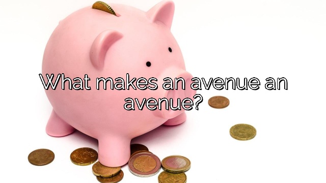 What makes an avenue an avenue?