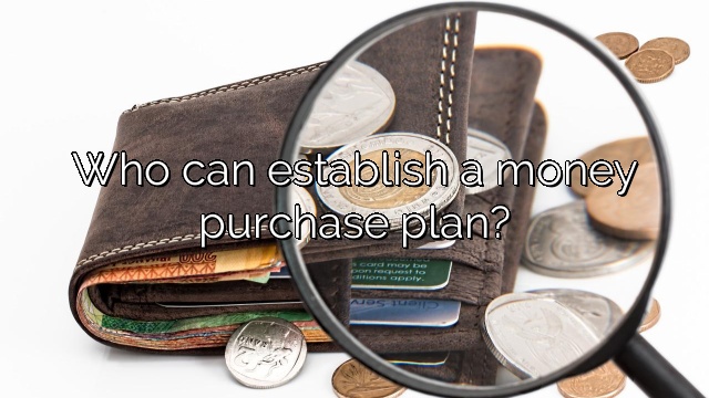 Who can establish a money purchase plan?